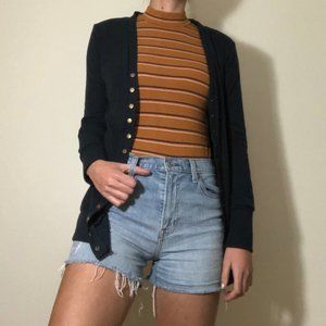 Navy Blue Buttoned Cardigan